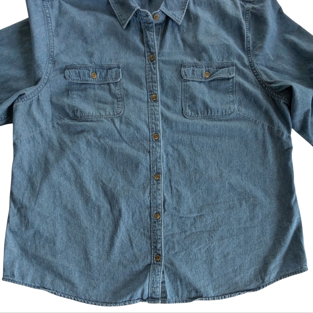 Chaps Chambray Button Up Shirt Size 2XL - Picture 8 of 10